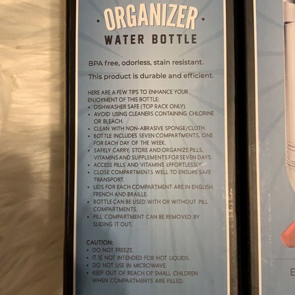 Set of two pill and vitamin organizers/water bottle NWT - Picture 2 of 6